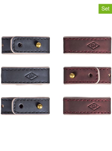 Gentlemen's Hardware 6er-Set: Kabelorganisatoren in Bordeaux/ Dunkelblau - (L)13 cm