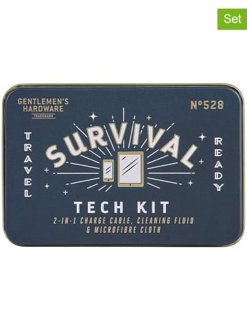 Gentlemen's Hardware 4tlg. Reiseset "Survival Tech Kit" in Blau/ Weiß