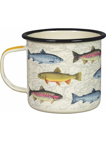 Gentlemen's Hardware Kubek kempingowy "Fish" w kolorze kremowo-błękitnym - 500 ml