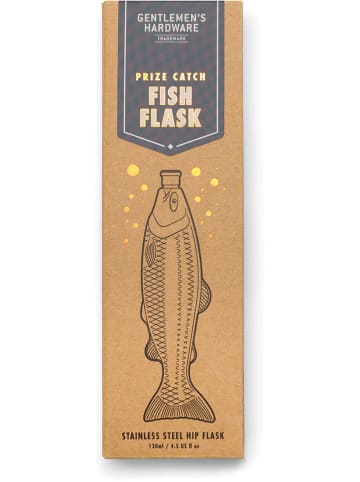 Gentlemen's Hardware Piersiówka "Fish" w kolorze srebrnym - 130 ml