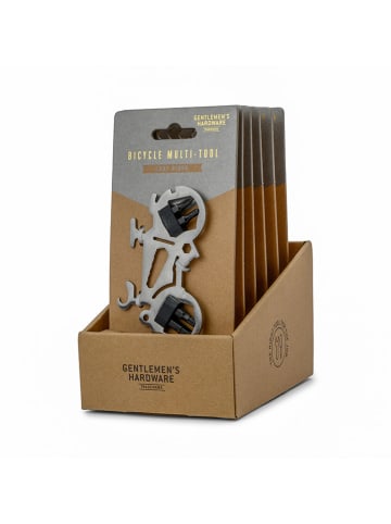 Gentlemen's Hardware 14in1-Fahrrad-Multifunktionswerkzeug in Silber - (L)15,7 cm