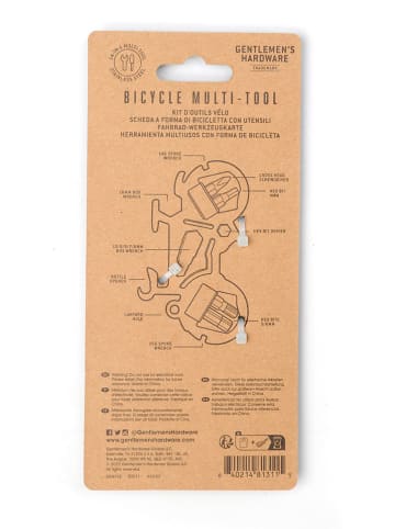 Gentlemen's Hardware 14-in-1 fiets-mutlitool zilverkleurig - (L)15,7 cm