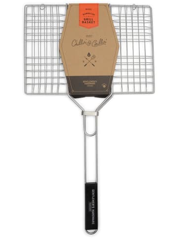 Gentlemen's Hardware Grillkorb in Silber/ Schwarz - (L)61 x (B)34 cm