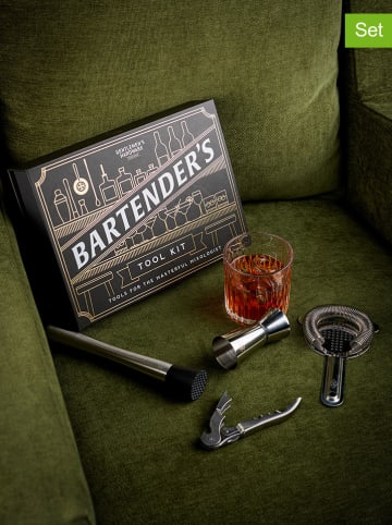 Gentlemen's Hardware 3tlg. Bar-Set in Silber/ Schwarz