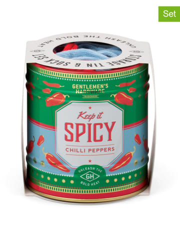Gentlemen's Hardware 2tlg. Set: Socken "Spicy Chilli Peppers" in Grün/ Hellblau
