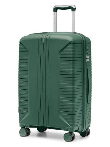 Puccini Hardcase-Trolley "Berlin" in Grün - (B)43 x (H)64 x (T)30 cm
