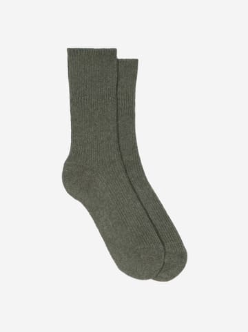 Perfect Cashmere Kaszmirowe skarpety "Dayaya" w kolorze khaki