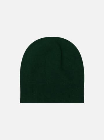 Perfect Cashmere Kaszmirowa czapka "Ginger" w kolorze ciemnozielonym