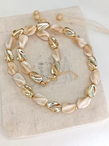 atelier MIU Pozłacany naszyjnik z elementami ozdobnymi - dł. 42 cm