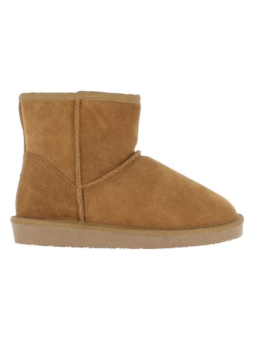 NICEBAY Leder-Winterboots "Gravelly" in Hellbraun