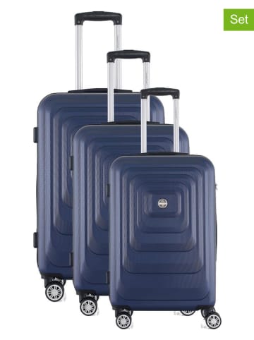 Canadian Peak 3-delige hardcase-trolleyset "Sacramentoeak" donkerblauw