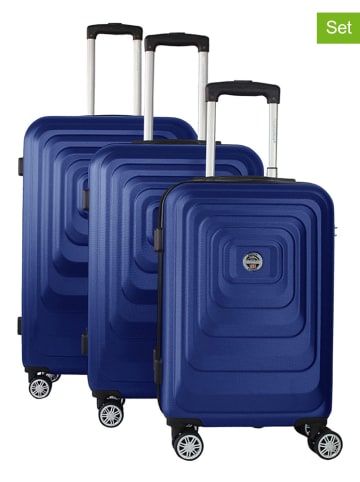 Canadian Peak 3-delige hardcase-trolleyset "Sacramentoeak" blauw