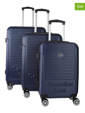 Canadian Peak 3tlg. Hardcase-Trolleyset "Santiegoeak" in Dunkelblau