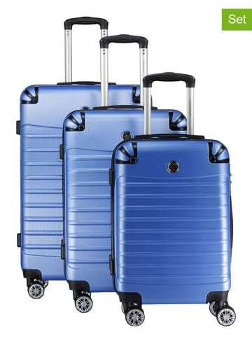 Canadian Peak 3-delige hardcase-trolleyset "Shockeak" blauw