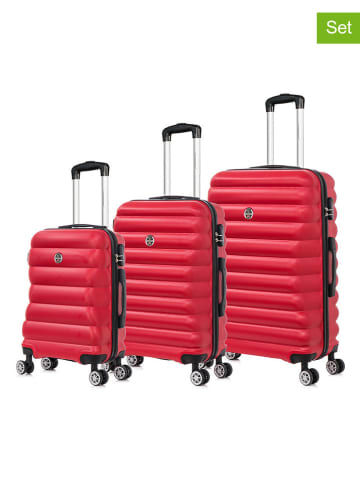Canadian Peak 3-delige hardcase-trolleyset "Sidneyeak" rood