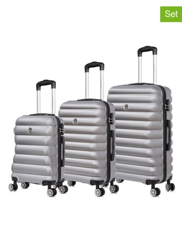 Canadian Peak 3-delige hardcase-trolleyset "Sidneyeak" zilverkleurig