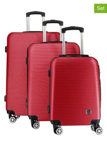 Canadian Peak 3tlg. Hardcase-Trolleyset "Solomuneak" in Rot