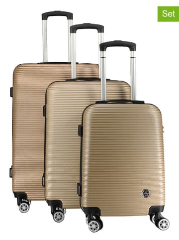 Canadian Peak 3tlg. Hardcase-Trolleyset "Solomuneak" in Beige