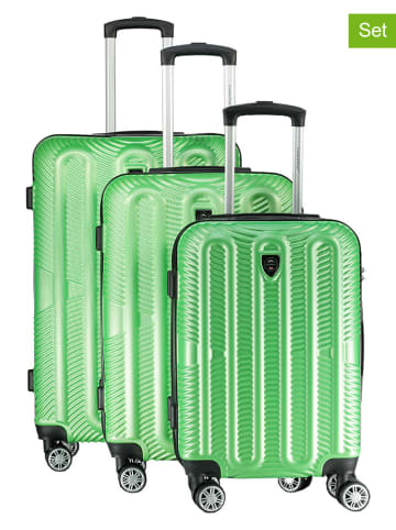 Canadian Peak 3-delige hardcase-trolleyset "Sorenteak" groen