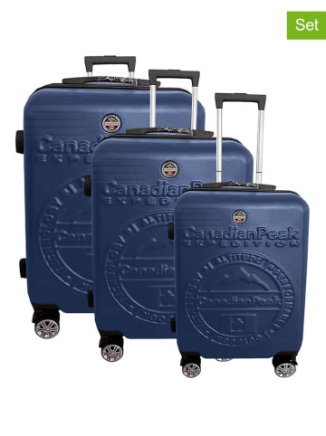 Canadian Peak 3-delige hardcase-trolleyset "Stanisleak" donkerblauw