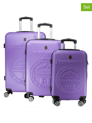 Canadian Peak 3-delige hardcase-trolleyset "Stanislaeak" paars