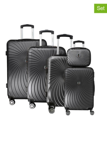 Canadian Peak 5tlg. Hardcase-Trolleyset "Sunlighteak" in Schwarz