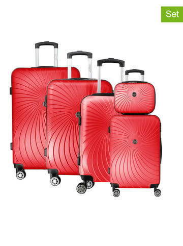 Canadian Peak 5tlg. Hardcase-Trolleyset "Sunlighteak" in Rot