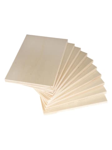 SUNNYSUE Drewniane prostokątne deseczki (10 szt.) w kolorze beżowym