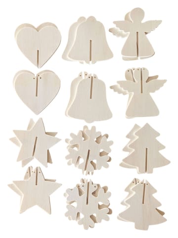 SUNNYSUE 24-delige set: kersthangers naturel