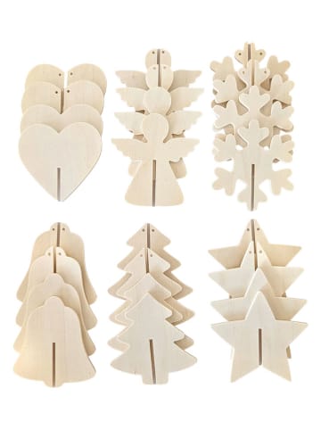 SUNNYSUE 24tlg. Set: Weihnachtsanhänger in Natur