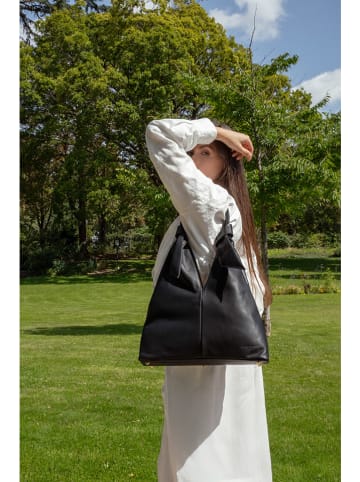 Christian Laurier Leder-Schultertasche "Halo" in Schwarz - (B)38 x (H)40 x (T)10 cm