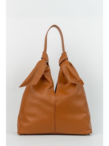 Christian Laurier Leder-Schultertasche "Halo" in Hellbraun - (B)38 x (H)40 x (T)10 cm