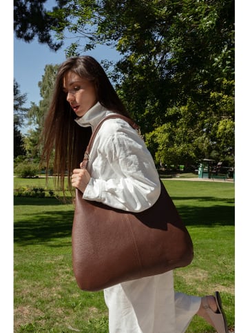 Christian Laurier Skórzany shopper bag "Suri" w kolorze jasnobrązowym - 48 x 31 x 2 cm