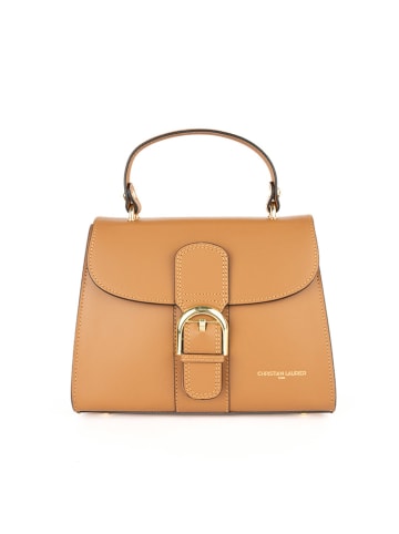 Christian Laurier Leder-Henkeltasche "Allana" in Hellbraun - (B)20 x (H)15 x (T)6 cm