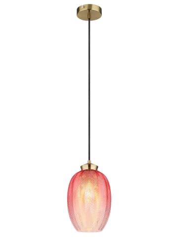 Globo lighting Hanglamp "Jessica" goudkleurig/roze - (H)120 x Ø 15 cm