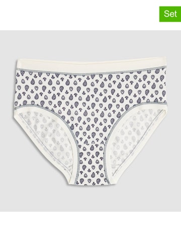 COTONELLA 3-delige set: slips "Stampato" crème/donkerblauw