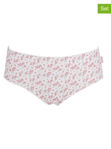 COTONELLA 2er-Set: Slips in Grau/ Weiß/ Rosa