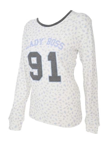 COTONELLA Pyjama in Creme/ Grau