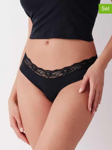 COTONELLA 2er-Set: Slips in Schwarz