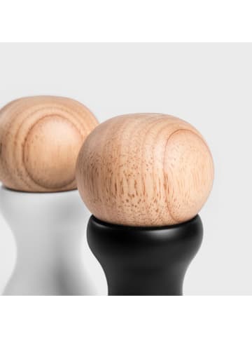 Homla 2-delige set: zout- en peperstrooier "Newgrind" zwart/wit - (H)15,5 cm