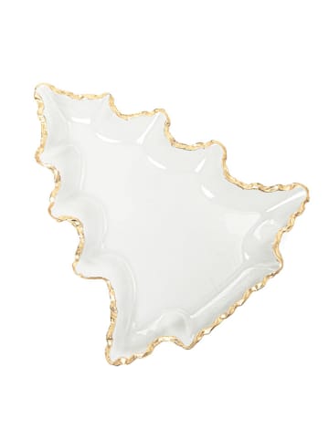 Homla Servierplatte "Elsoy" in Transparent/ Gold - (L)36 x (B)31 cm