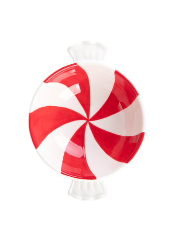 Homla Schale "Lollipop" in Weiß/ Rot - Ø 14 cm