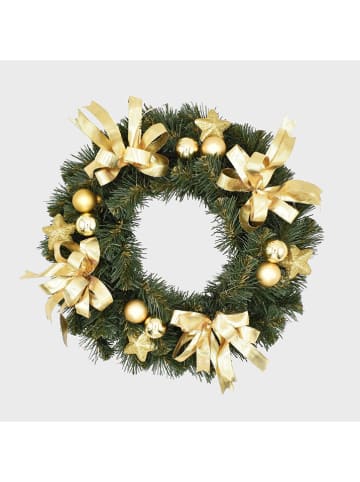 Homla Weihnachtskranz "Gold" in Grün/ Gold - Ø 25 cm