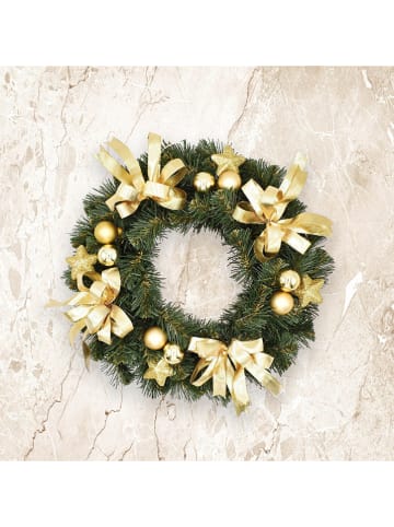 Homla Weihnachtskranz "Gold" in Grün/ Gold - Ø 25 cm