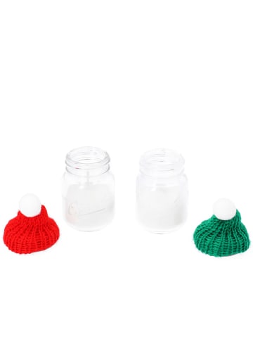 Homla 2-delige set: geurkaarsen "Minsie" rood/groen - (H)10 cm