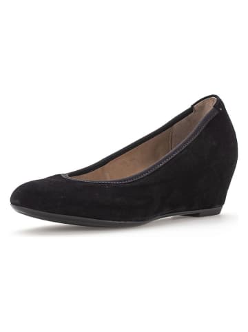 Gabor Leder-Keilpumps in Schwarz
