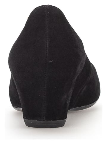 Gabor Leder-Keilpumps in Schwarz