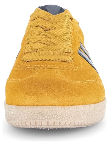 Gabor Leder-Sneakers in Gelb/ Dunkelblau
