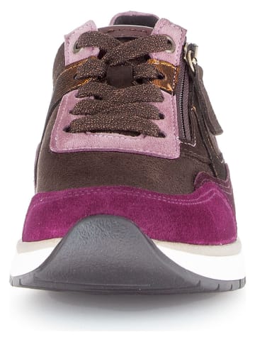 Gabor Leren sneakers paars/bruin