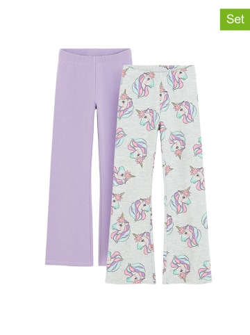COOL CLUB Legginsy (2 pary) w kolorze fioletowo-szarym